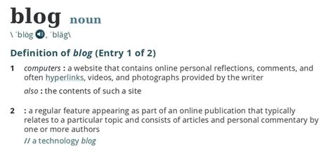 Definition of Blog .